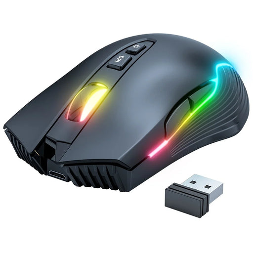 ONIKUMA CW905 Rechargeable 2.4G Wireless Gaming Mouse RGB Light Computer Mice - Black - 1