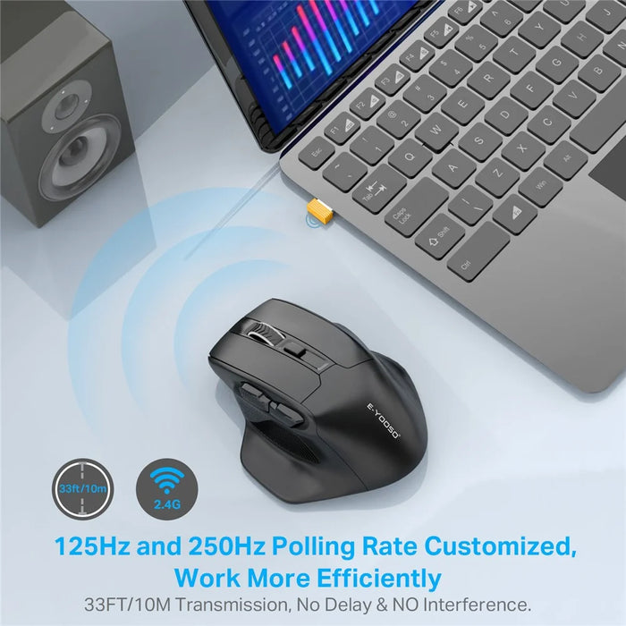 E-YOOSO X31 2.4G Wireless Ergonomic 6-Key Laptop Computer Mouse for Home and Office - 5