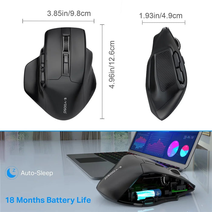 E-YOOSO X31 2.4G Wireless Ergonomic 6-Key Laptop Computer Mouse for Home and Office - 6