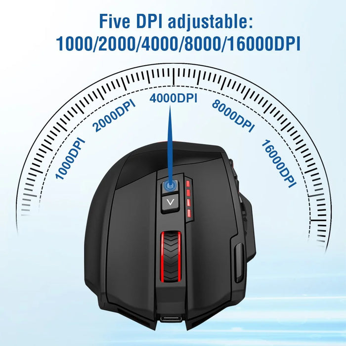 E-YOOSO X33 2.4G Wireless + USB-C Wired Computer Gaming Mouse with 12 Side Buttons - 4