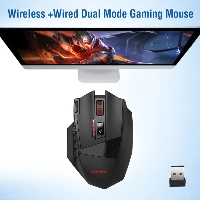 E-YOOSO X33 2.4G Wireless + USB-C Wired Computer Gaming Mouse with 12 Side Buttons - 6