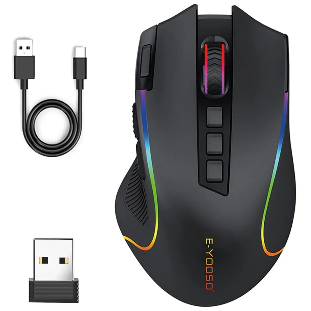 E-YOOSO X11 USB Wired+2.4G Wireless Gaming Mouse Ergonomic Design for Mac / PC / Laptop - 1