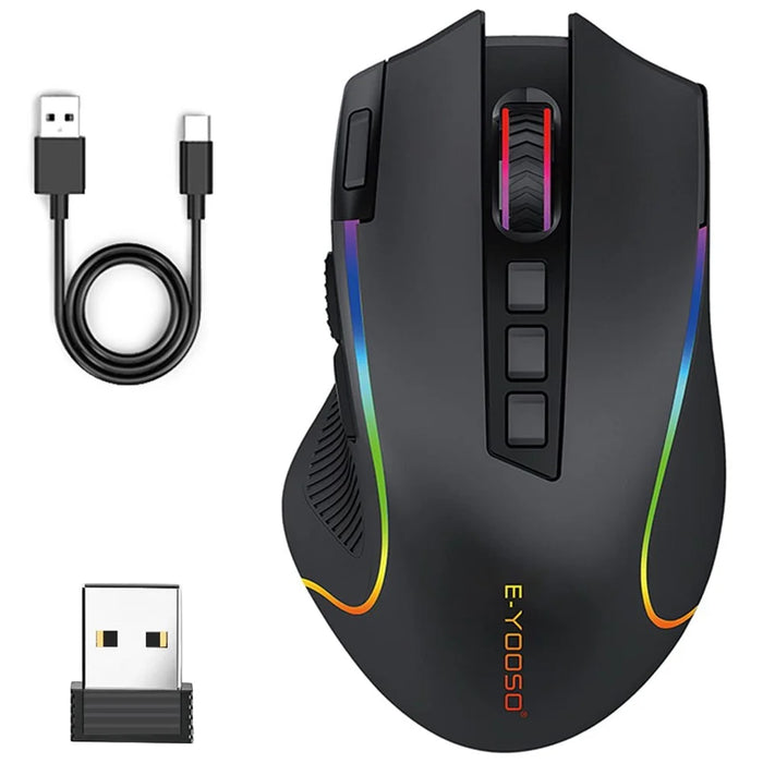 E-YOOSO X11 USB Wired+2.4G Wireless Gaming Mouse Ergonomic Design for Mac / PC / Laptop - 1