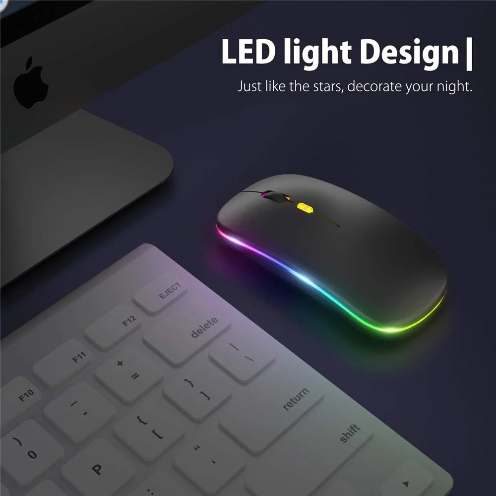 M105D Bluetooth-compatible / 2.4G Wireless Mouse Silent Backlight Computer Laptop Mice - Black - 2