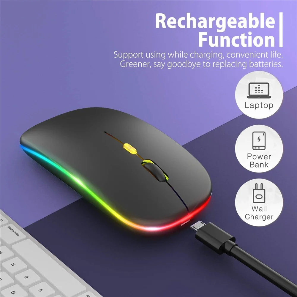 M105D Bluetooth-compatible / 2.4G Wireless Mouse Silent Backlight Computer Laptop Mice - Black - 3