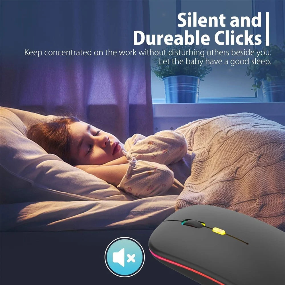 M105D Bluetooth-compatible / 2.4G Wireless Mouse Silent Backlight Computer Laptop Mice - Black - 4