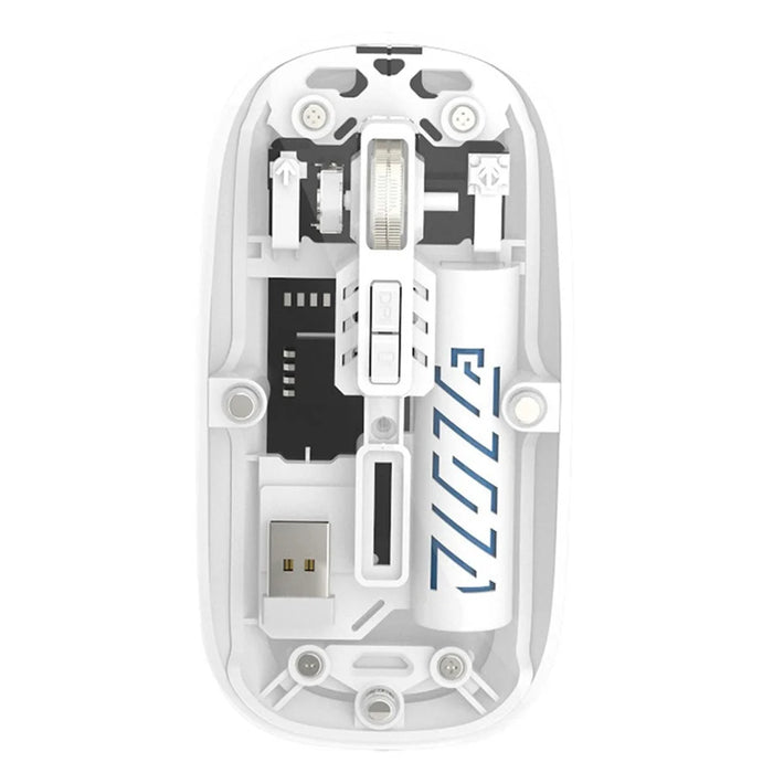 501 Bluetooth-compatible / 2.4G Wireless Mouse Transparent Design Computer Laptop Tablet Mute Mice - Transparent White - 1