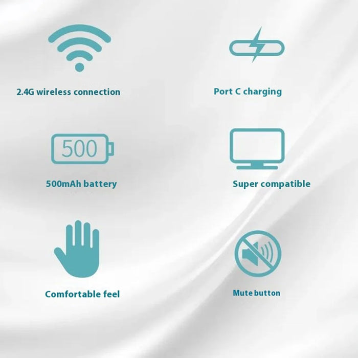 501 Bluetooth-compatible / 2.4G Wireless Mouse Transparent Design Computer Laptop Tablet Mute Mice - Transparent White - 3