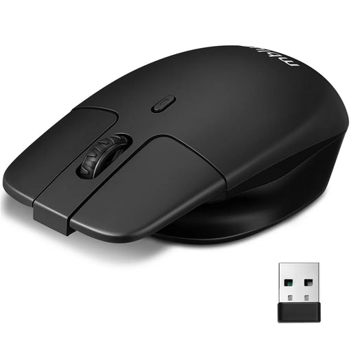 MBLUE M203 Rechargeable 2.4G Wireless Mouse Ergonomic Home Office Mute Mice - Black - 1