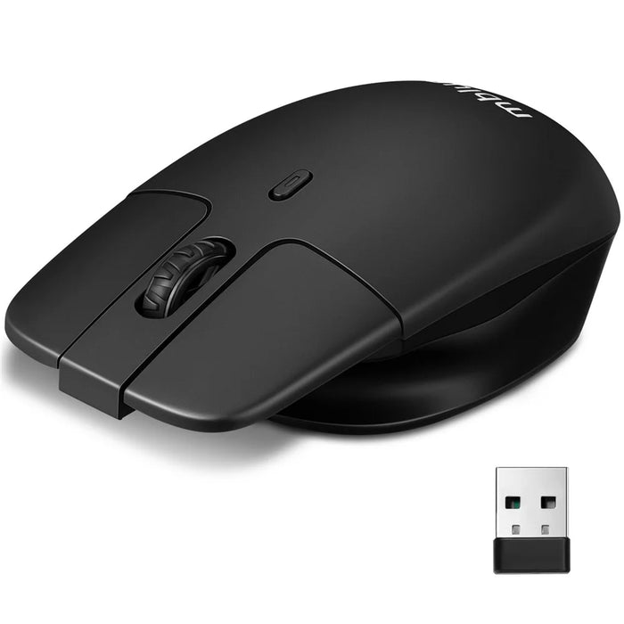 MBLUE M203 Rechargeable 2.4G Wireless Mouse Ergonomic Home Office Mute Mice - Black - 1