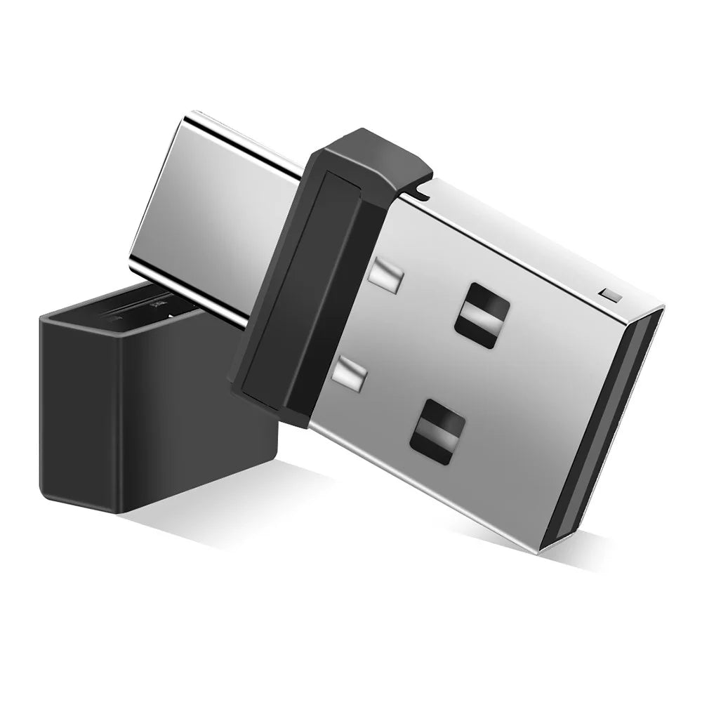 2-in-1 USB / Type-C Mouse Jiggler Portable Mini Mouse Mover, Driver-Free for Computers, Laptops - Black - 1