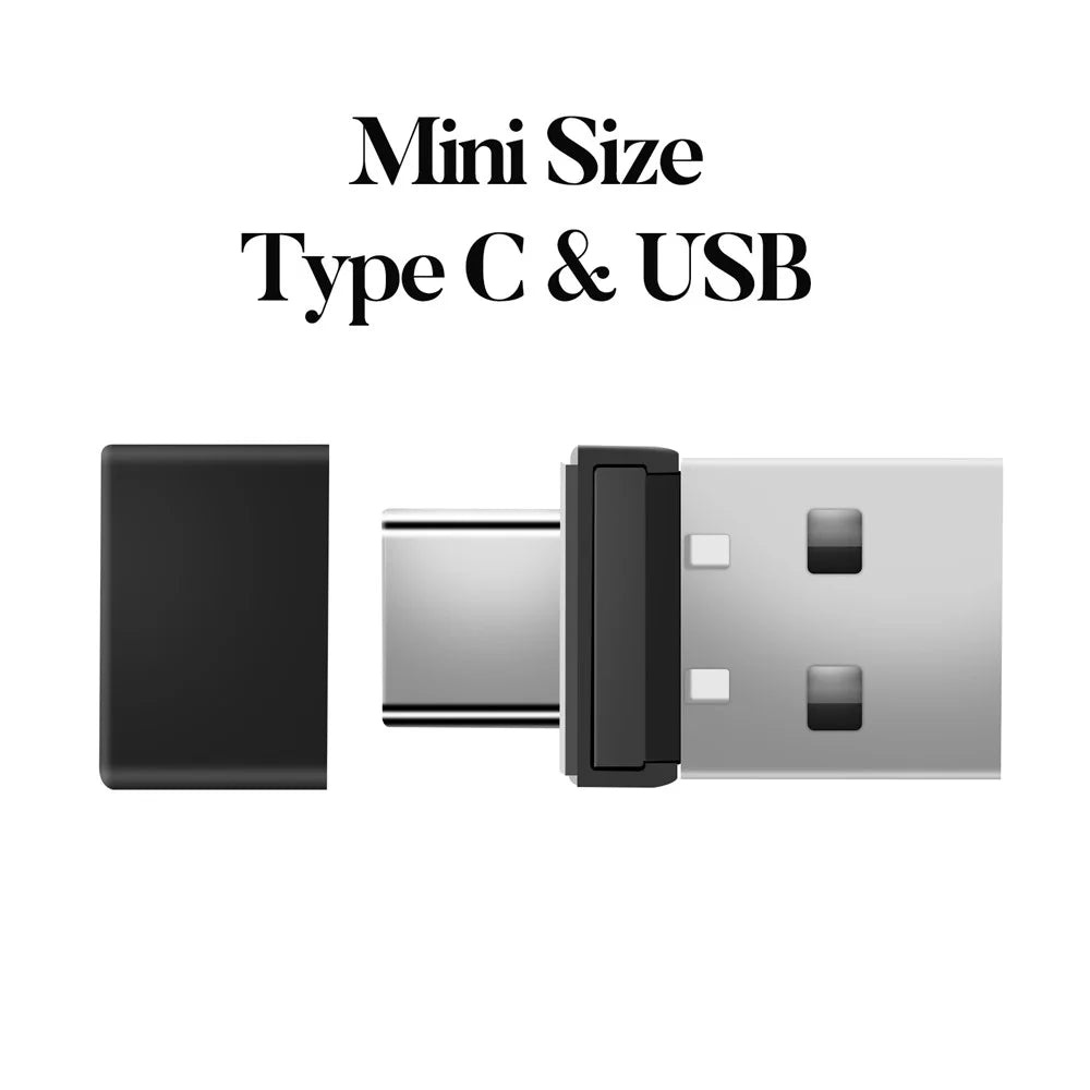 2-in-1 USB / Type-C Mouse Jiggler Portable Mini Mouse Mover, Driver-Free for Computers, Laptops - Black - 5