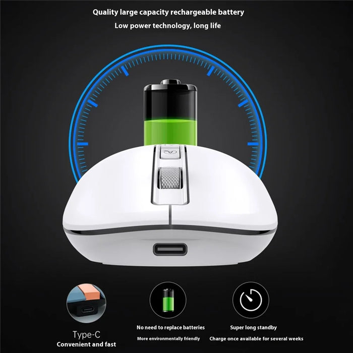 V12 AI Smart Voice Wireless Mouse Real Time Translation Bluetooth-compatible Mouse (International Edition) - White - 7