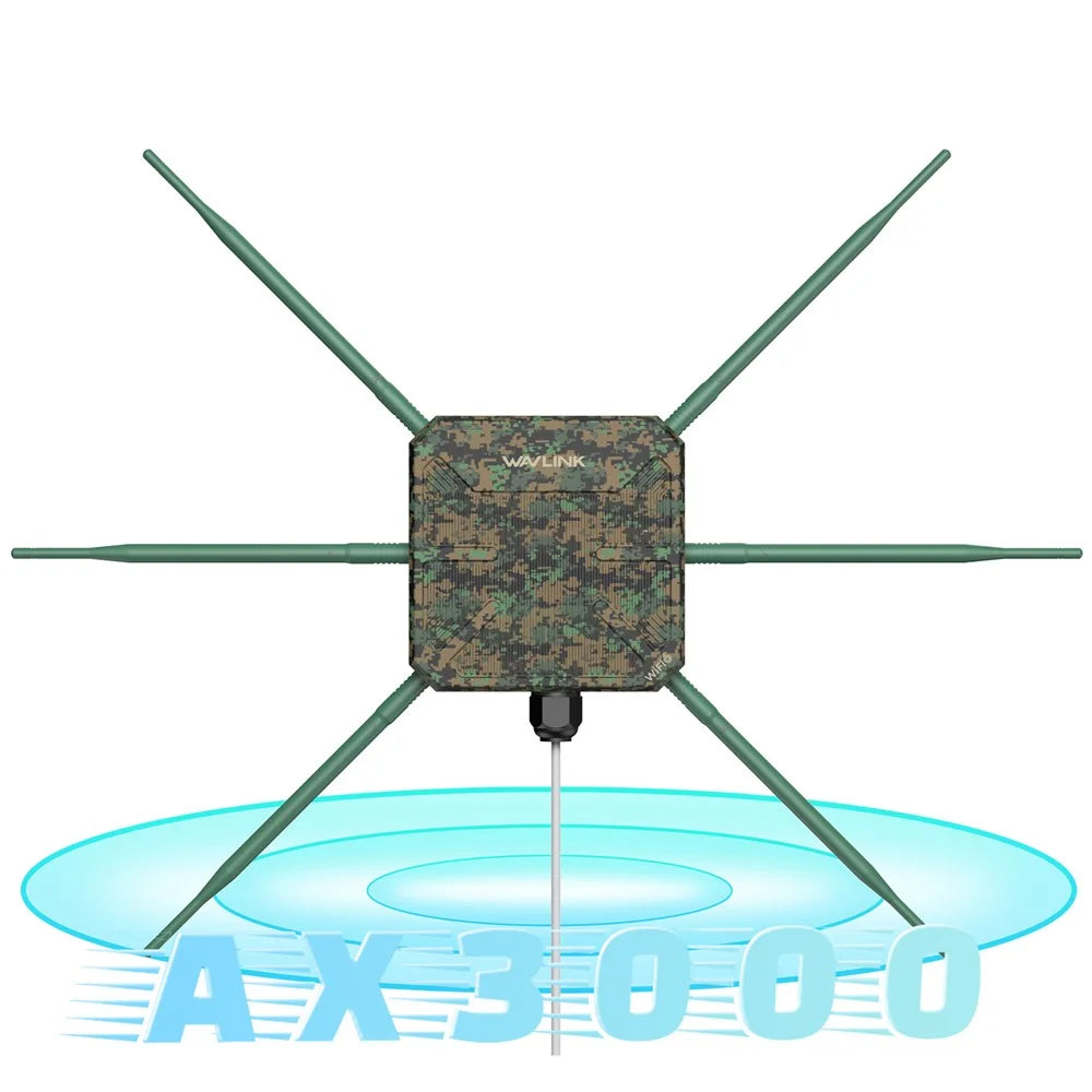 WAVLINK WN588HX3 Dual Band WiFi Repeater AX3000 Poe Outdoor WiFi Extender with 6 Antennas - AU Plug - 2