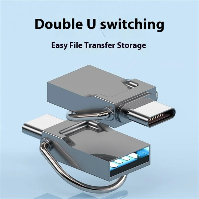 64GB Type-C / USB 2 in 1 Metal Flash Drive Tablet Phone Computer Storage U-Disk with Ring - Tarnish - 4
