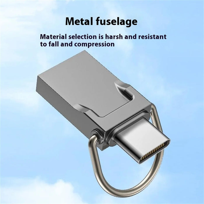 64GB Type-C / USB 2 in 1 Metal Flash Drive Tablet Phone Computer Storage U-Disk with Ring - Tarnish - 6