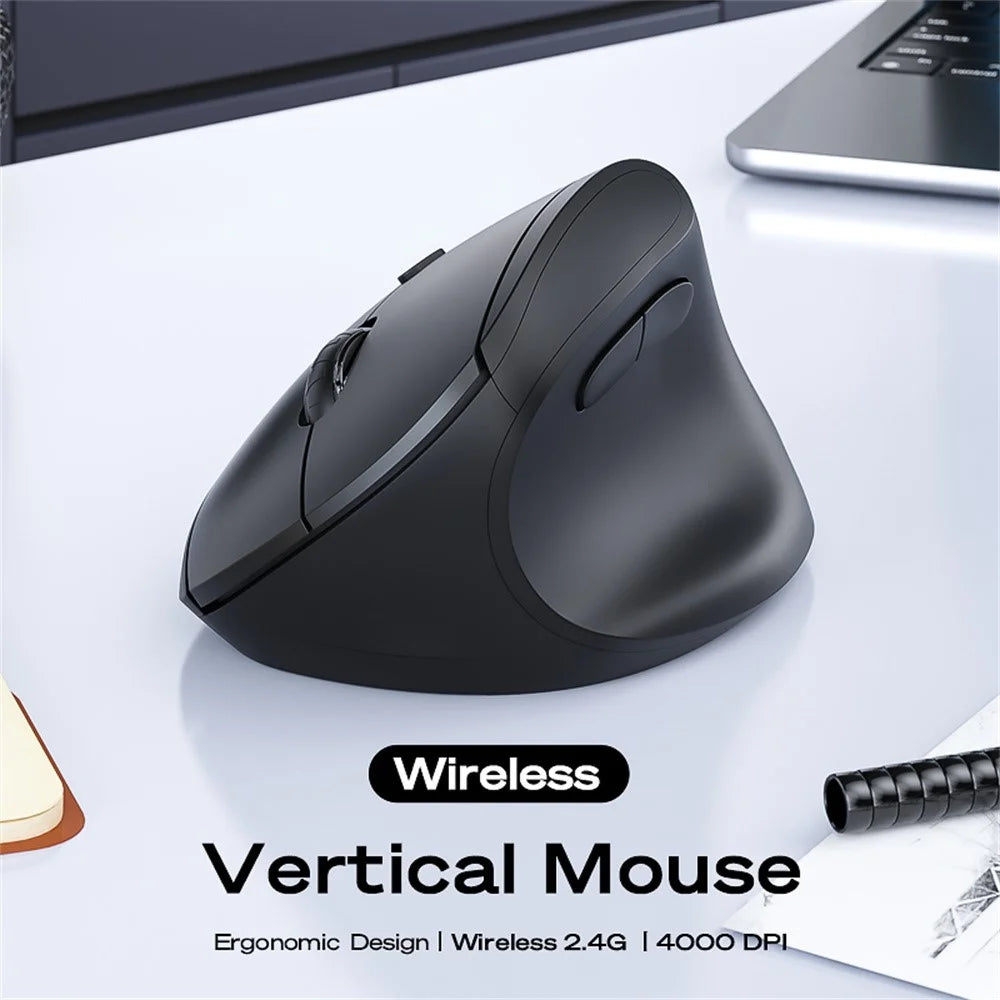 MBLUE M206PRO 2.4G Wireless Mouse 5 DPI Adjustable 6 Buttons Ergonomic Vertical Mouse - Black - 3
