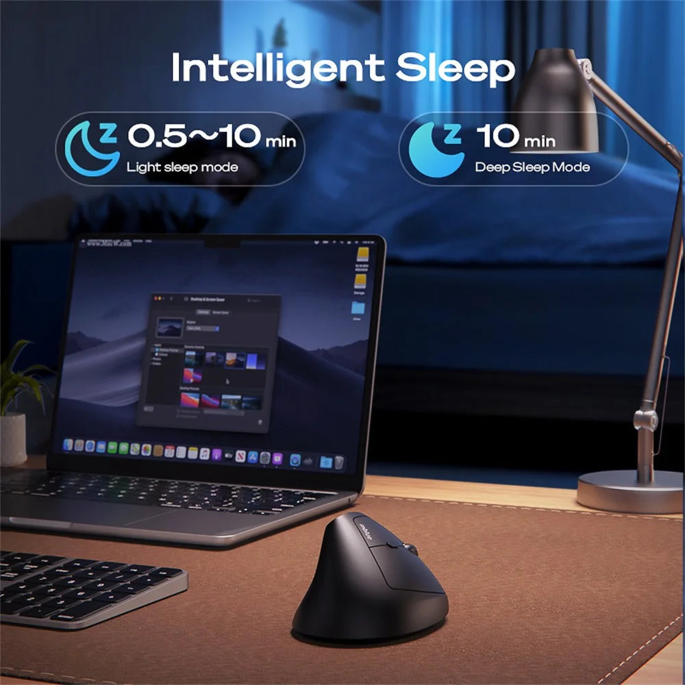 MBLUE M206PRO 2.4G Wireless Mouse 5 DPI Adjustable 6 Buttons Ergonomic Vertical Mouse - Black - 7