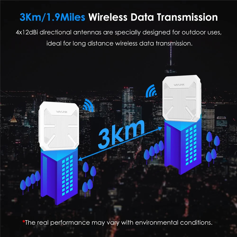 WAVLINK WN573HP3 Dual Band WiFi 6 Outdoor Access Point AX3000 WiFi Repeater Wireless Extender - EU Plug - 4