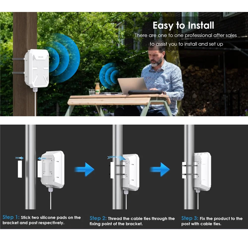 WAVLINK WN573HP3 Dual Band WiFi 6 Outdoor Access Point AX3000 WiFi Repeater Wireless Extender - EU Plug - 7