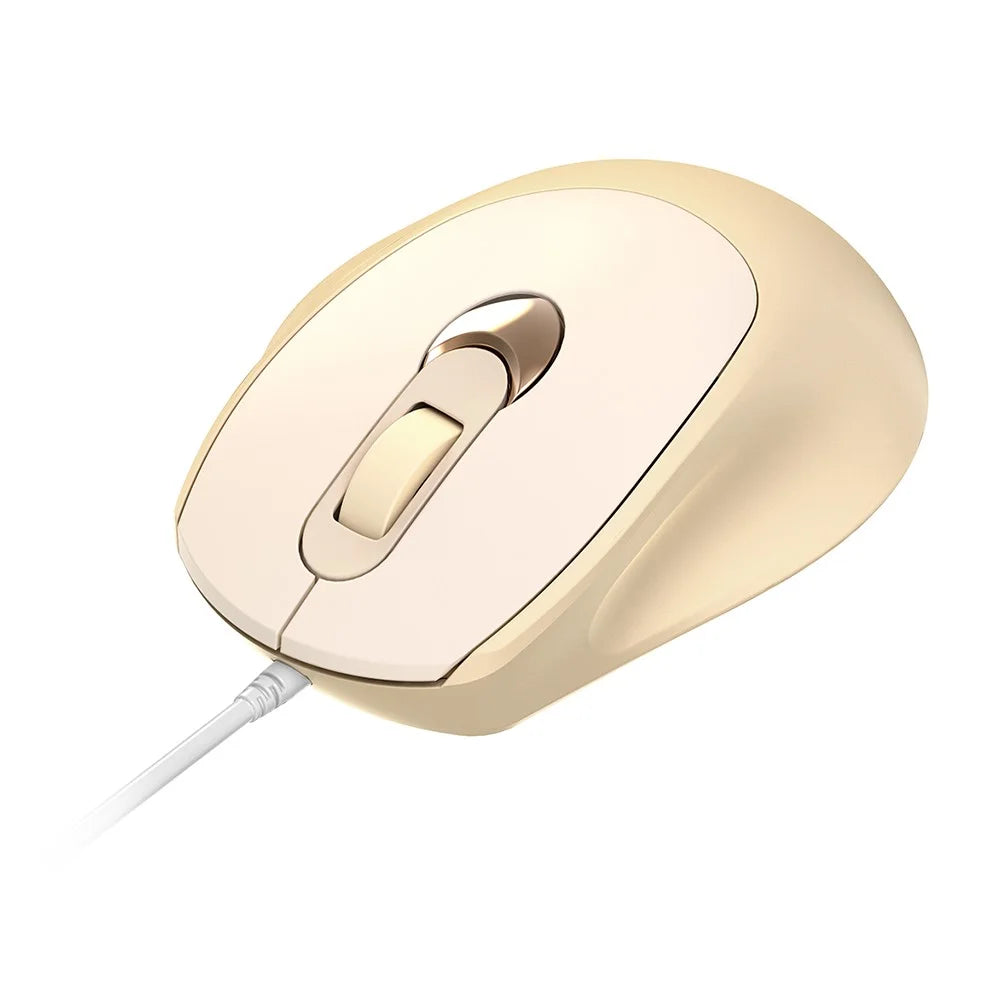 V2 Business Office Wired Mouse 4D Buttons Silent Click Adjustable DPI Ergonomic Design - Pink - 1