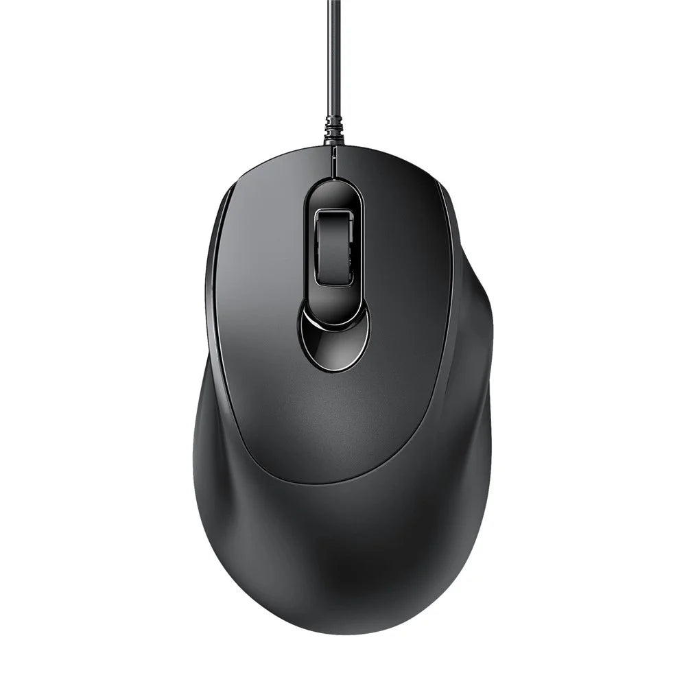V2 Business Office Wired Mouse 4D Buttons Silent Click Adjustable DPI Ergonomic Design - Black - 1