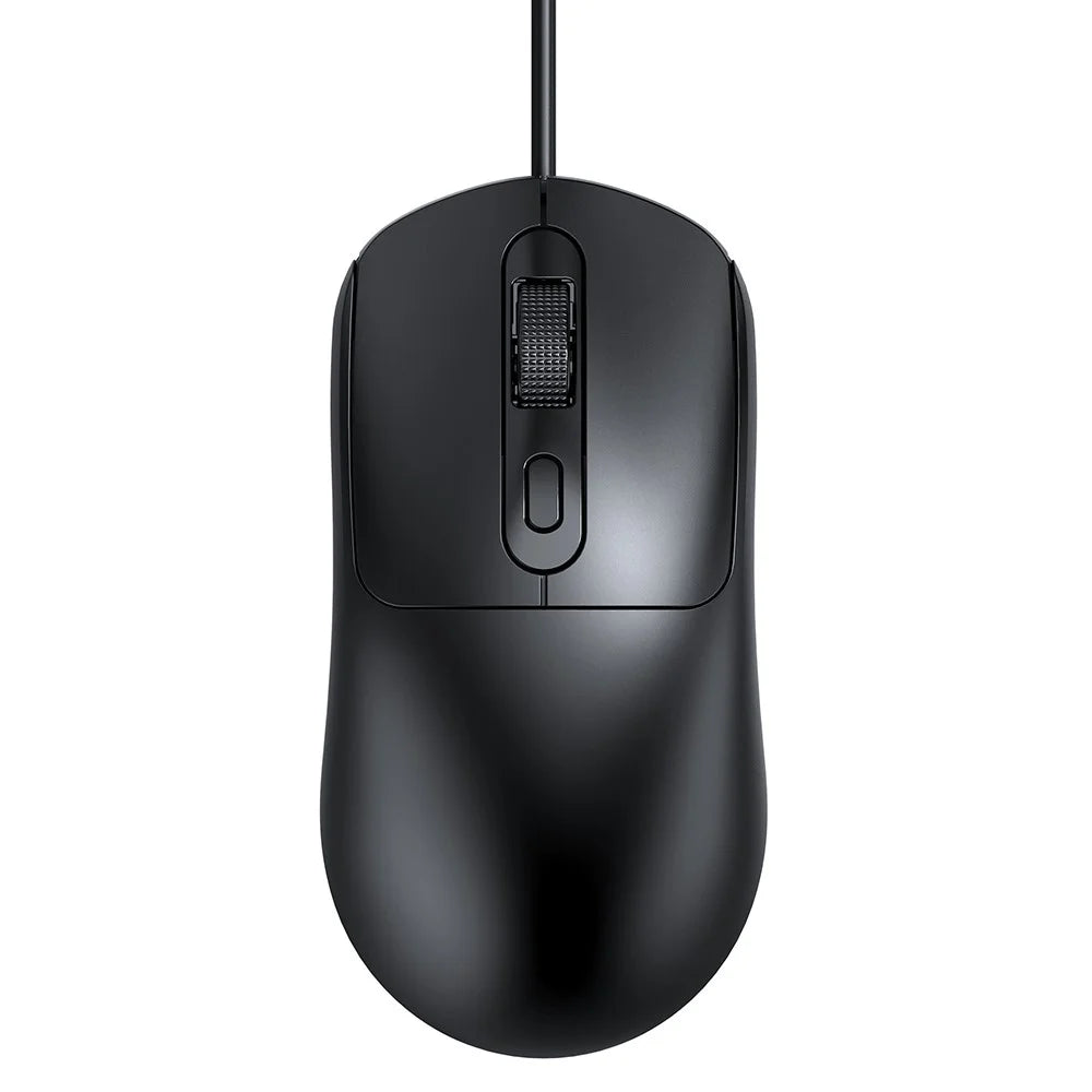 T-WOLF G580 Wired Mouse Ergonomic Design Office Mouse with 3D Anti-Slip Grille Roller 1000-1600 DPI - Black - 1
