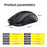 T-WOLF G580 Wired Mouse Ergonomic Design Office Mouse with 3D Anti-Slip Grille Roller 1000-1600 DPI - Black - 7