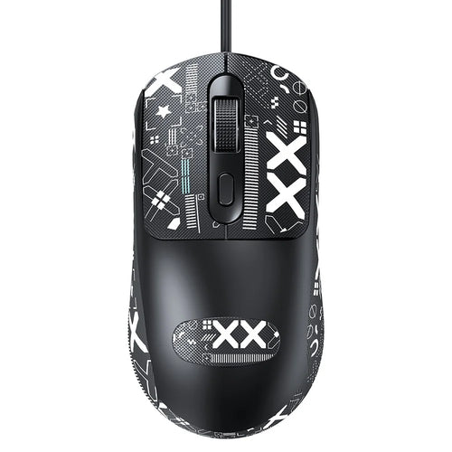 T-WOLF G580 Wired Mouse with Anti-Slip Sticker Ergonomic Design Office Mouse Support 1000-1600 DPI - Black - 1