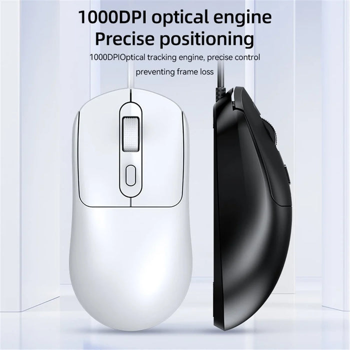 T-WOLF G580 Wired Mouse with Anti-Slip Sticker Ergonomic Design Office Mouse Support 1000-1600 DPI - Black - 5