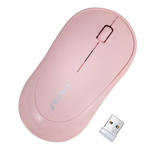 T-WOLF Q18 Wireless Mouse Ergonomic Design 2.4G Connectivity Auto Sleep for Office / Home Use - Pink - 1