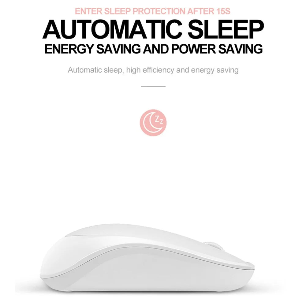 T-WOLF Q18 Wireless Mouse Ergonomic Design 2.4G Connectivity Auto Sleep for Office / Home Use - Pink - 5
