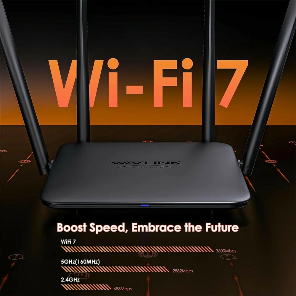 WAVLINK WN530BE1 2.4GHz / 5GHz Dual-Band Gaming Router Gigabit Ports Mesh / AP / Repeater Mode High-Speed WiFi Router - EU Plug - 6
