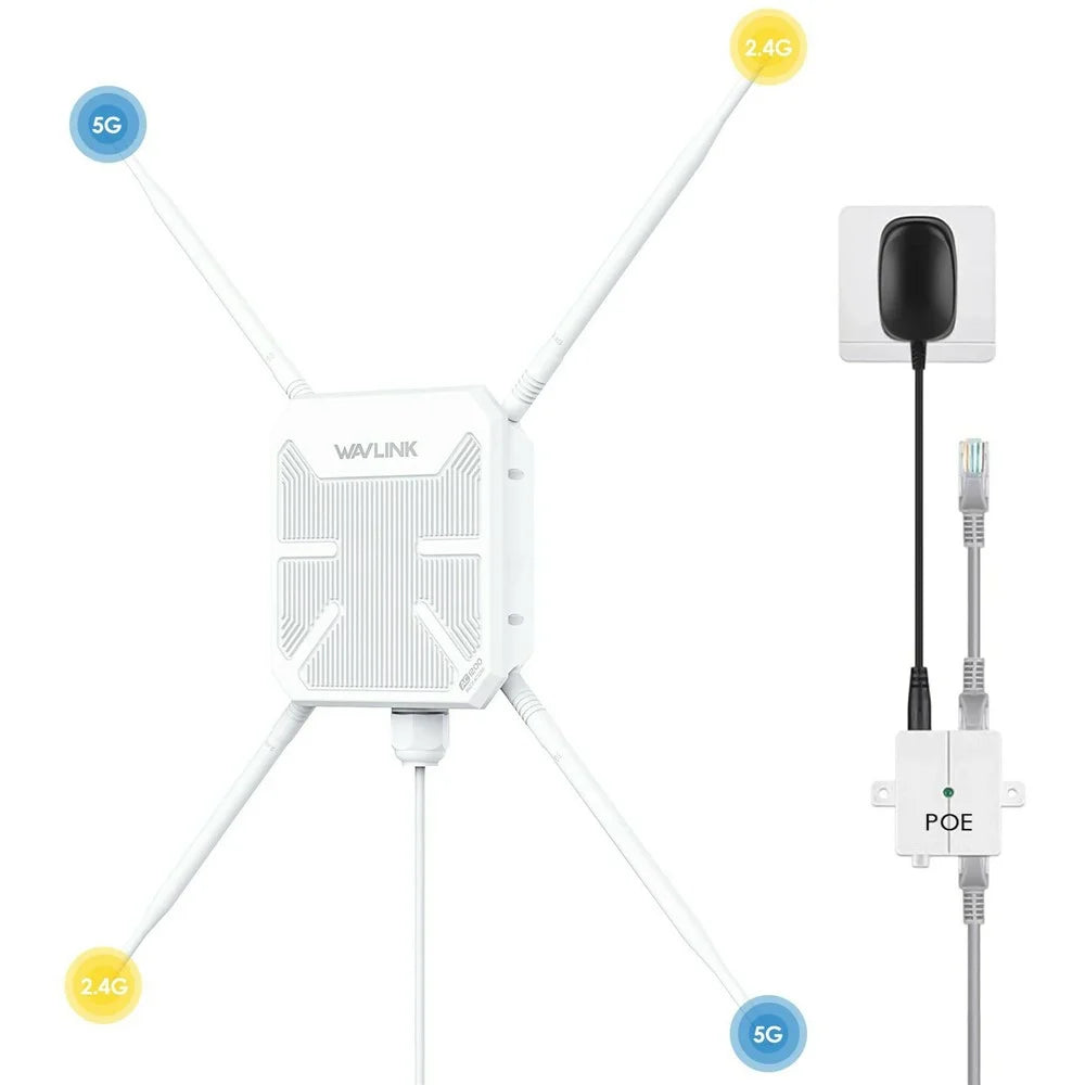 WAVLINK WN588HA2 AC1200 2.4GHz / 5GHz Dual Band WiFi Extender AP / Repeater / Mesh Mode WiFi Signal Booster - EU Plug - 1