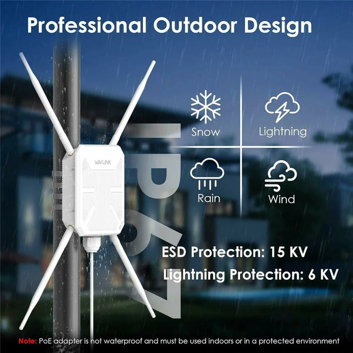 WAVLINK WN588HA2 AC1200 2.4GHz / 5GHz Dual Band WiFi Extender AP / Repeater / Mesh Mode WiFi Signal Booster - EU Plug - 5