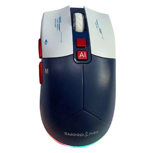 SWORD PIRIT XG705Pro 100+ Languages Translation AI Voice Control Bluetooth-Compatible Mouse for Typing Writing PPT Drawing - White+Blue - 1