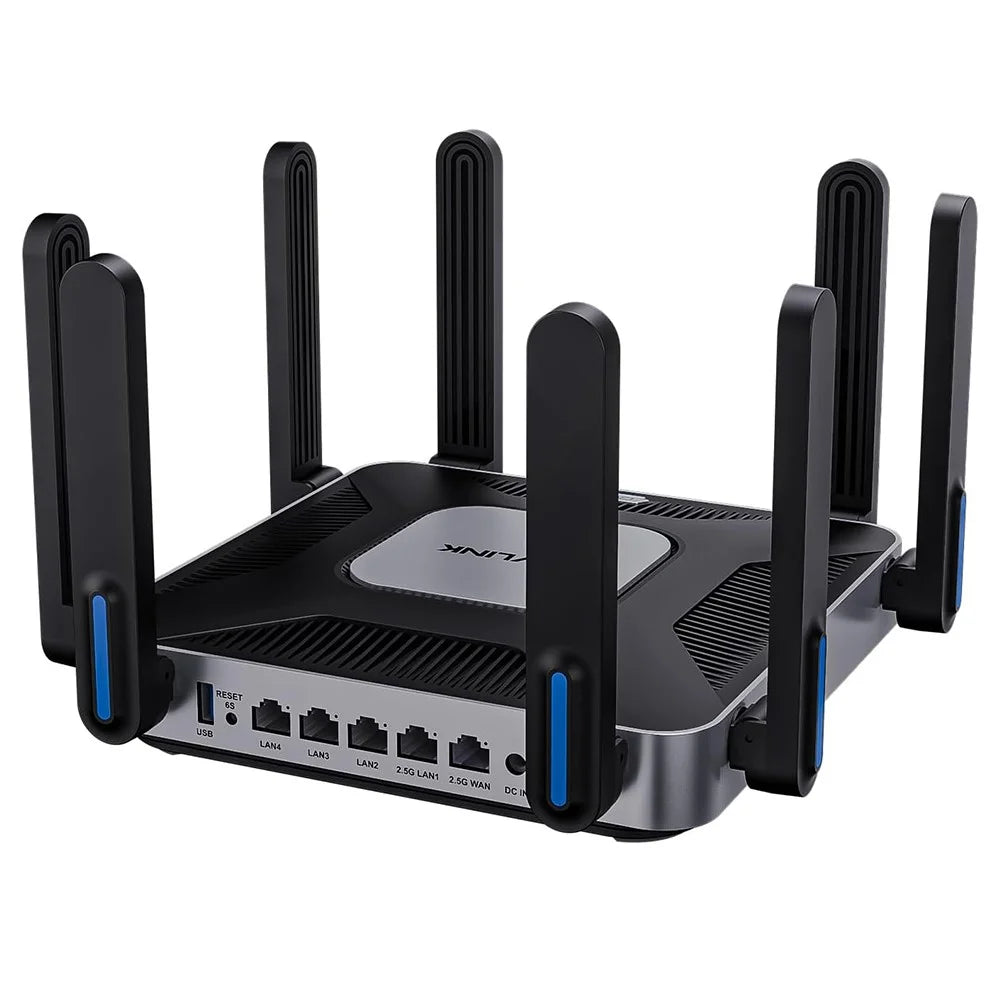 WAVLINK WN592AX6 AX6000 Dual Band WiFi 6 Router 2.5G Multi Gig Port Quad Core CPU for Home / Office - US Plug - 1