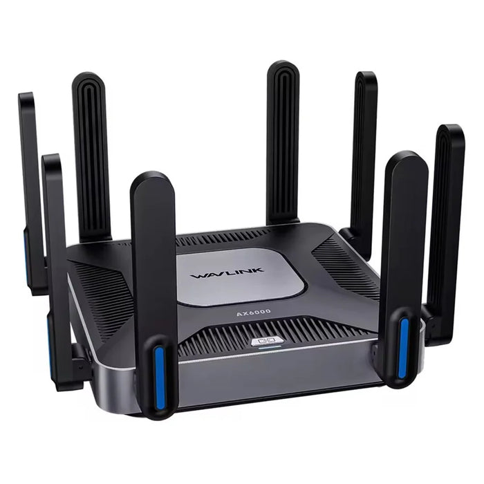 WAVLINK WN592AX6 AX6000 Dual Band WiFi 6 Router 2.5G Multi Gig Port Quad Core CPU for Home / Office - US Plug - 2