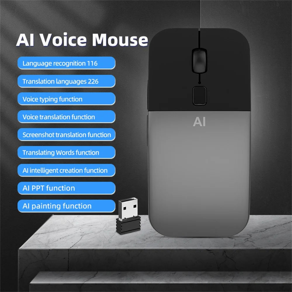 M1 AI Voice Translation Mouse Speech to Text Screenshot Translation Real Time Translation Device - Black - 3
