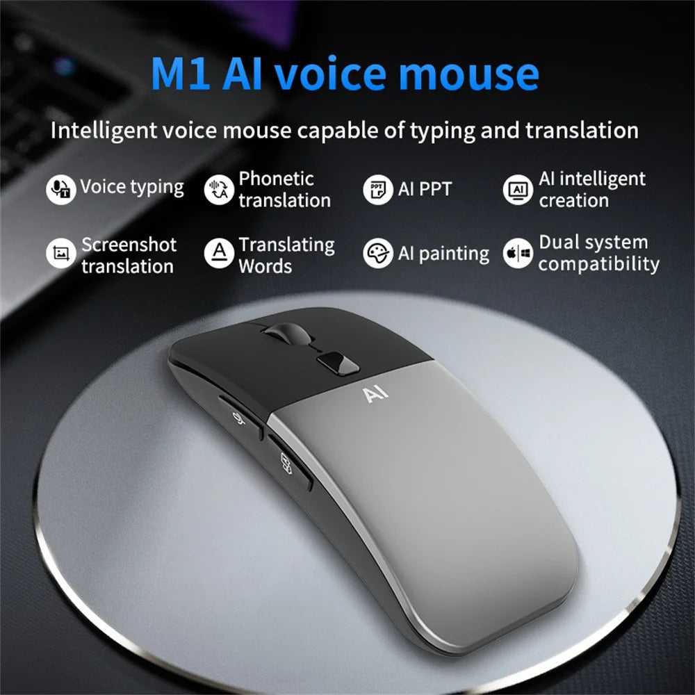 M1 AI Voice Translation Mouse Speech to Text Screenshot Translation Real Time Translation Device - Black - 5