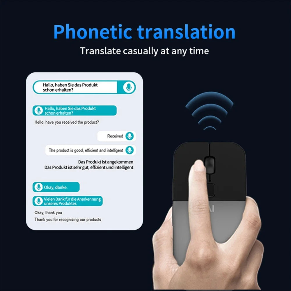 M1 AI Voice Translation Mouse Speech to Text Screenshot Translation Real Time Translation Device - Black - 7