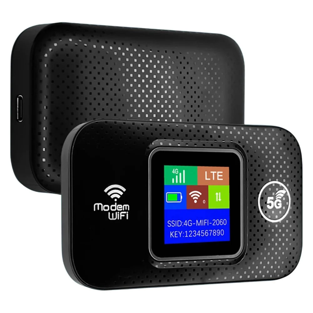 M9S-E Eurasian Version Color Screen Portable 4G Mobile Router Pocket WiFi Connection Router Support 10 Devices - Black - 3