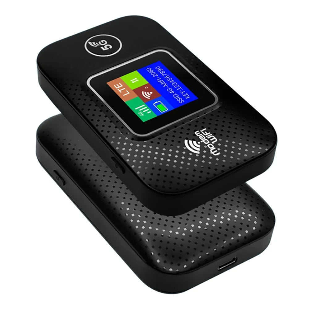 M9S-E Eurasian Version Color Screen Portable 4G Mobile Router Pocket WiFi Connection Router Support 10 Devices - Black - 4