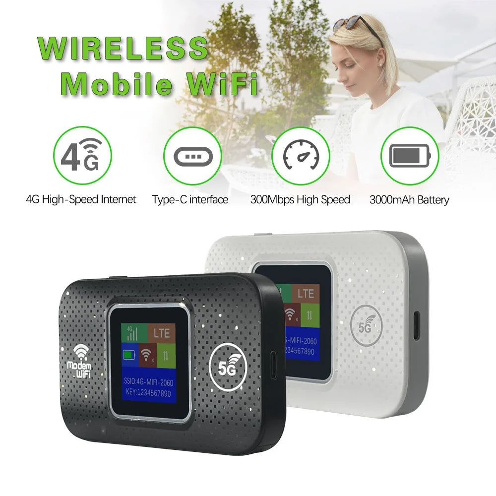 M9S-E Eurasian Version Color Screen Portable 4G Mobile Router Pocket WiFi Connection Router Support 10 Devices - Black - 6