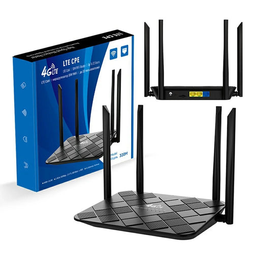 320M-E Eurasian Version CPE 3 Port Router SIM Card 4G LTE Wireless Network WiFi Home Office Router - US Plug - 1