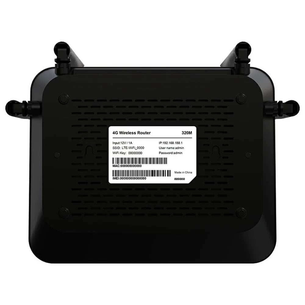 320M-E Eurasian Version CPE 3 Port Router SIM Card 4G LTE Wireless Network WiFi Home Office Router - US Plug - 3