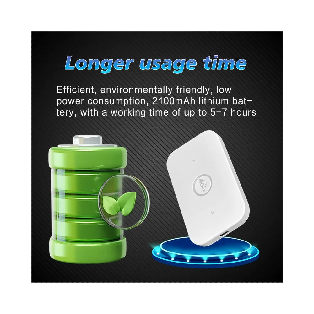 M7 Portable 4G LTE Mobile WiFi Router with SIM Card Slot 150Mbps Travel MiFi Hotspot, Eurasian Version - 3