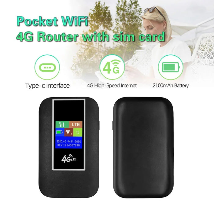 MF860 Color Screen Portable 4G LTE WiFi Router for Travel Wireless Pocket Hotspot, Eurasian Version - 2