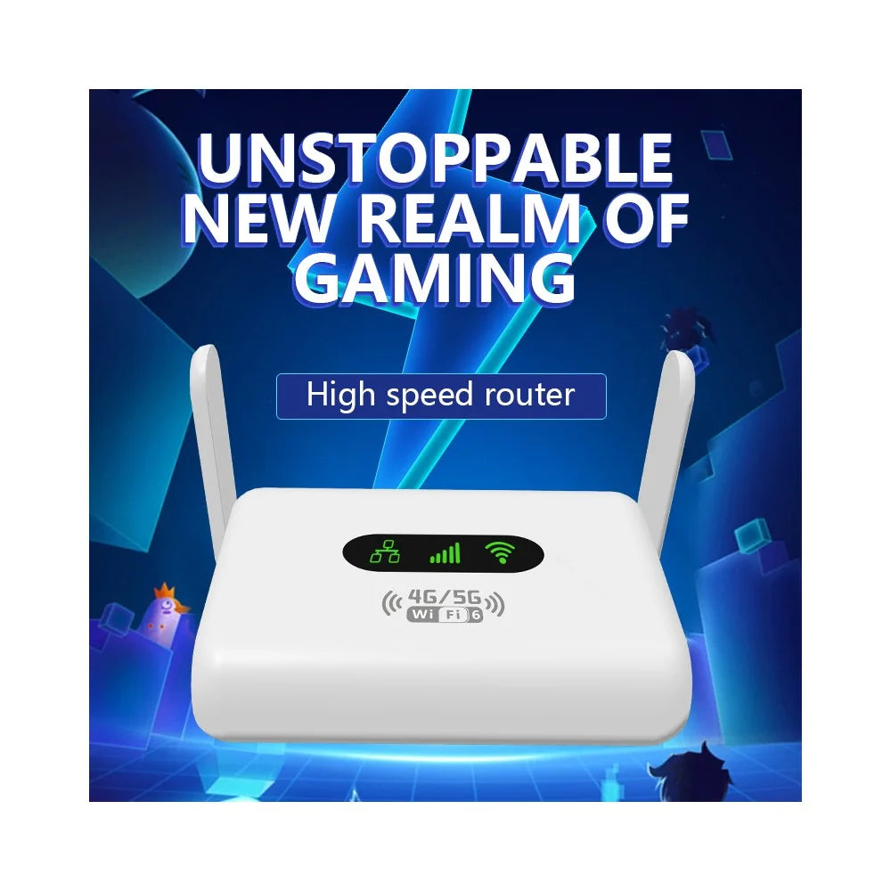 Q30-E 4G LTE Router Foldable Antenna Portable WiFi 6 Hotspot with RJ45 Port and Nano SIM Card Slot, Eurasian Version - US Plug - 4