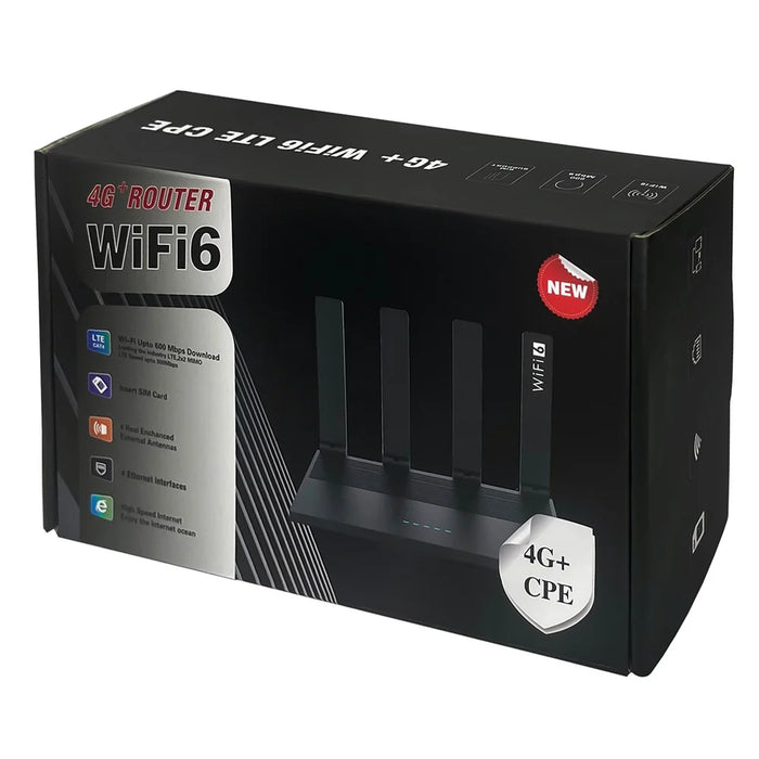 WR800 600Mbps High Speed 4G LTE WiFi Router 4 LAN Ports WiFi 6 Wireless Modem with 5000mAh Battery, Eurasian Version - US Plug - 6
